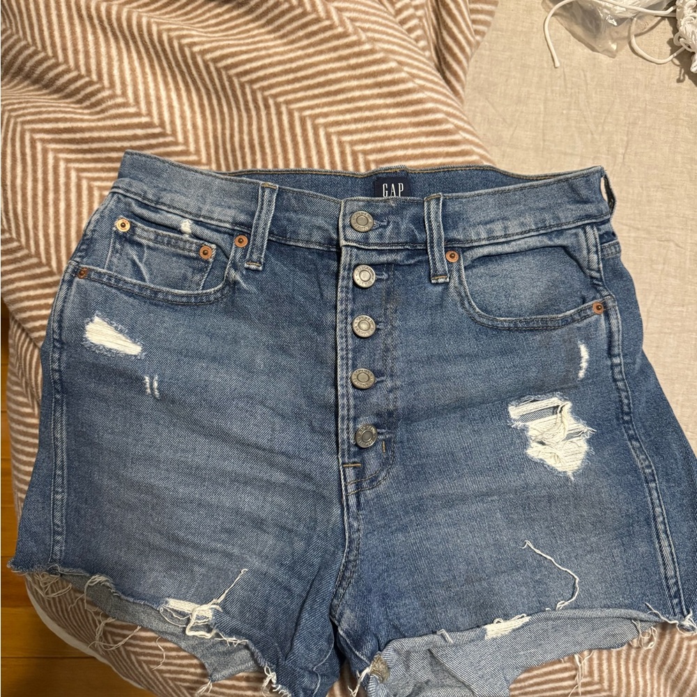 GAP Women's Distressed Blue Jean Shorts